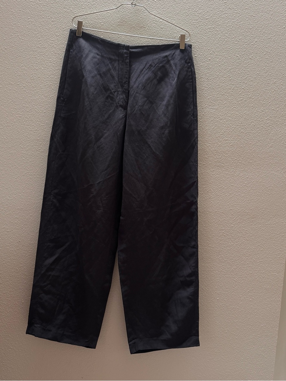 COS Black Wide-Leg Linen Blend Women's Pants